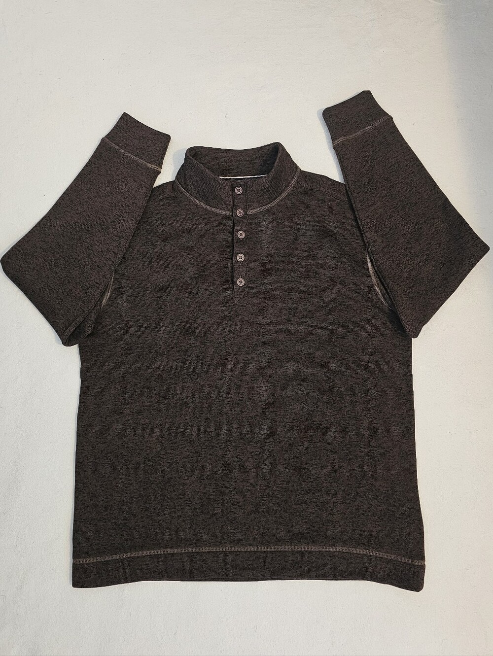 NEW! Weatherproof Vintage Men's Brown Zip-Up Mock Neck Sweater Fleece Size XL